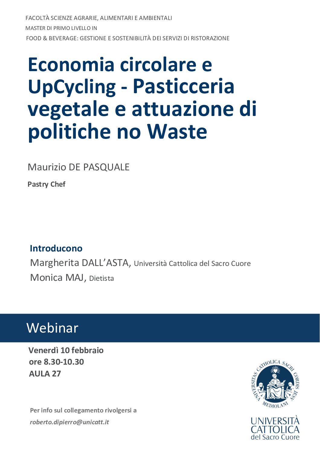 Economia circolare e UpCycling – Pasticceria vegetale e attuazione di politiche no Waste
